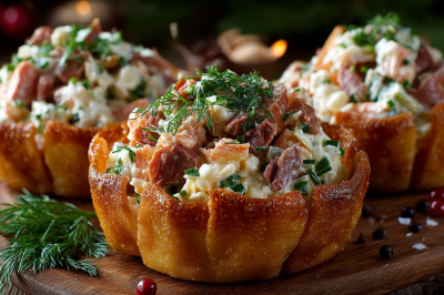 Салат &laquo;Костромской&raquo; в порционных корзиночках &mdash; сочнее, красивее и в сто раз интереснее оливье